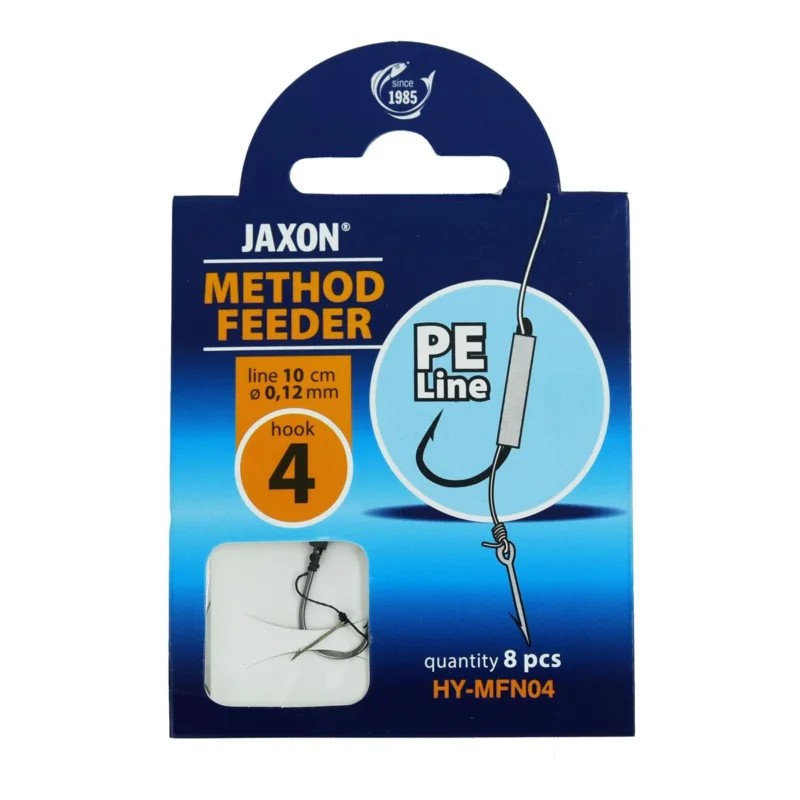 Haczyki z przyponem (z plecionki) Jaxon Method Feeder z igłą 0.12mm 10cm rozmiar 4 8 sztuk Darmowy zwrot