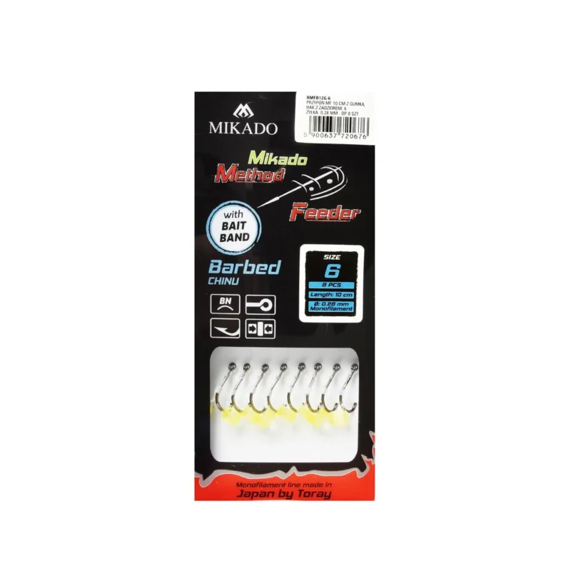 Haczyki z przyponem Mikado Method Feeder z gumką rozmiar 6 8 sztuk Promocja