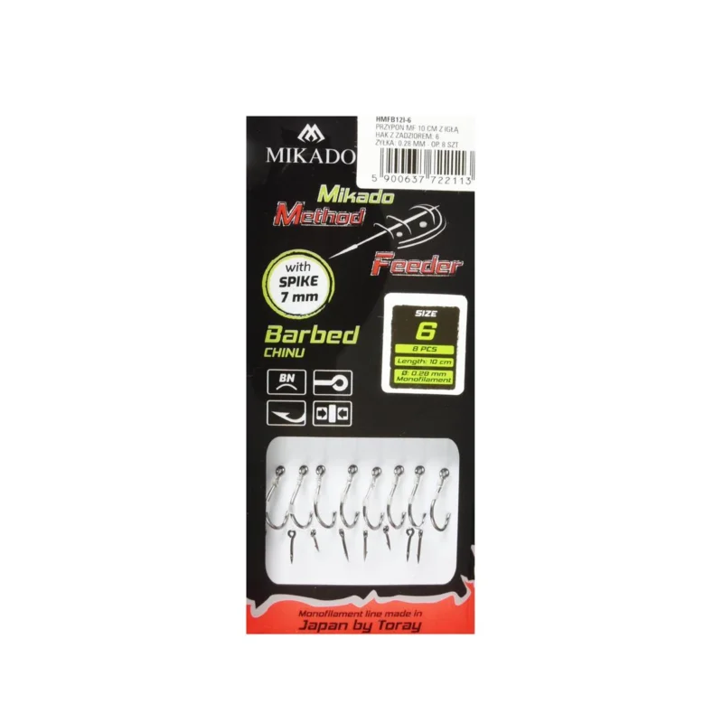 Haczyki z przyponem Mikado Method Feeder z igłą rozmiar 6 8 sztuk Bestseller