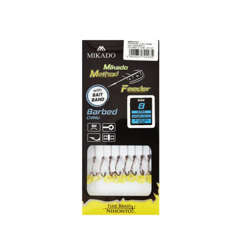 Oferta Haczyki z przyponem (z plecionki) Mikado Method Feeder z gumką rozmiar 8 8 sztuk