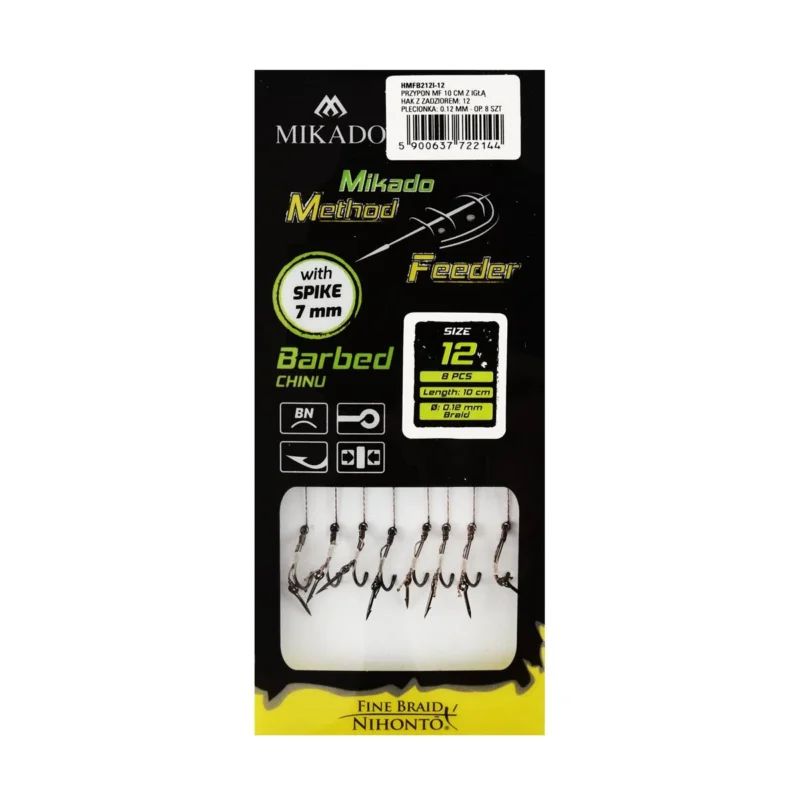 Haczyki z przyponem (z plecionki) Mikado Method Feeder z igłą rozmiar 12 8 sztuk Kup teraz