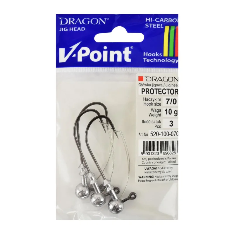 Główka jigowa spinningowa antyzaczepowa Dragon V-Point Protector #7/0 10,0g 3 sztuki Wyjątkowa oferta
