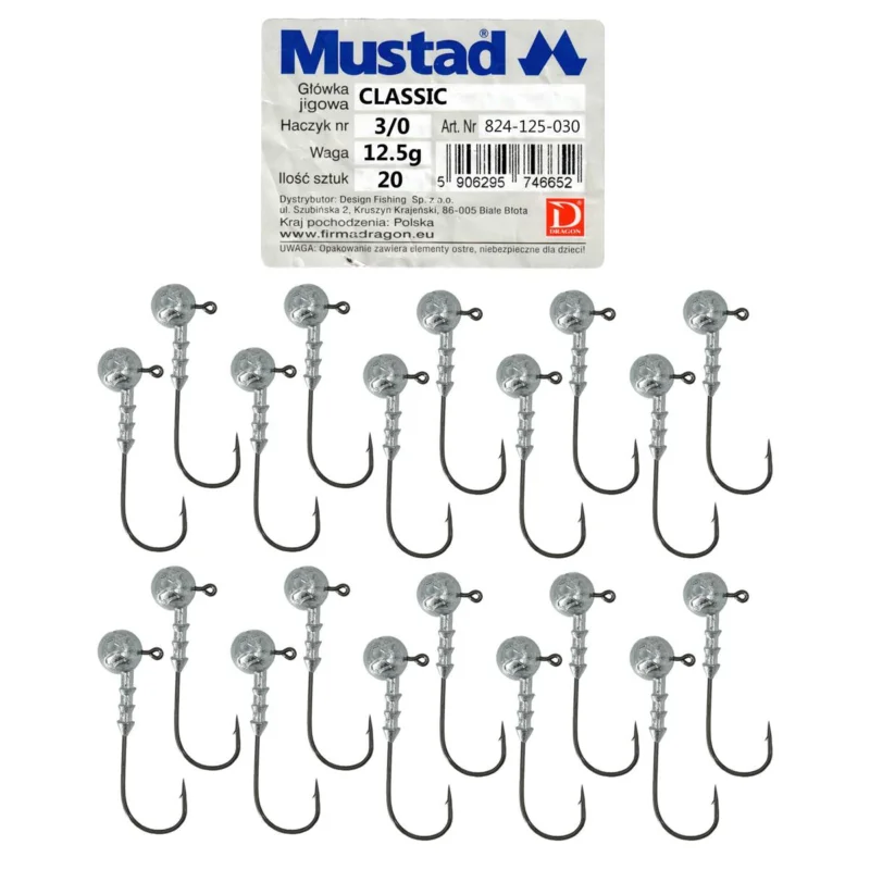 Zniżka Główka jigowa spinningowa Mustad Classic #3/0 12.5g 20 sztuk