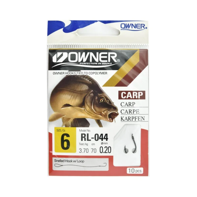 Haczyki z przyponem Owner RL044 rozmiar 6 - czarny Promocja