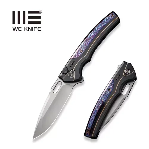 Tani Nóż składany WE Knife Exciton LE No 055/265 Black / Flamed Titanium, Silver Bead Blasted CPM 20CV (WE22038A-6)