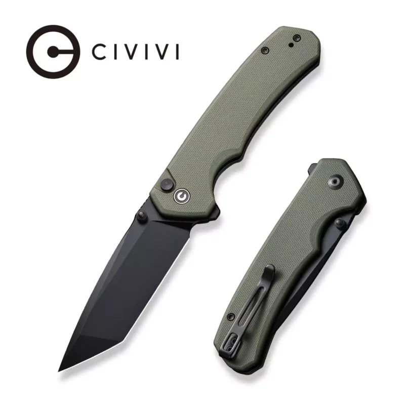 Nowy Civivi Brazen Button Lock Knife OD Green G10, Black 14C28N (C19059C-2)