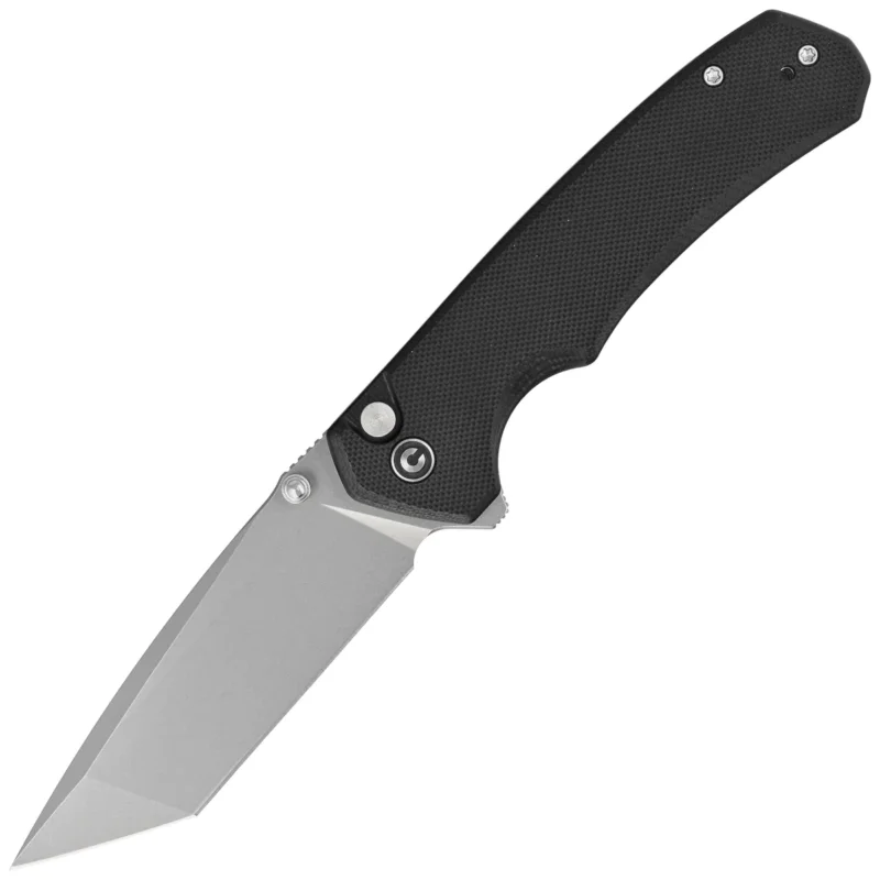 Civivi Brazen Button Lock Knife Black G10, Stonewashed 14C28N (C19059C-1) Tani