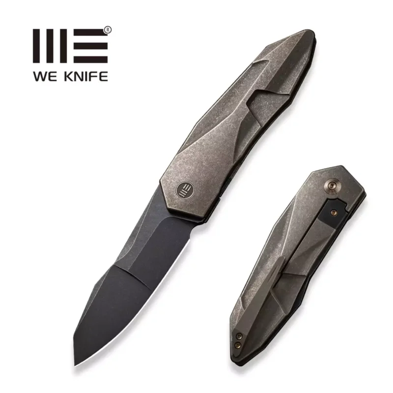 WE Knife Solid Bronze Titanium, Black Stonewashed CPM 20CV by Gustavo T. Cecchini (WE22028-3) Super okazja