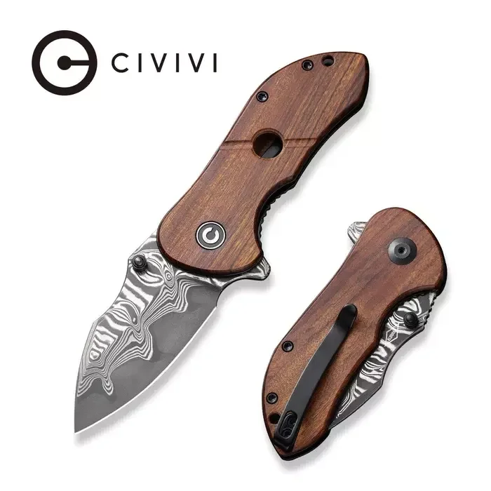 Wyjątkowa oferta Nóż składany Civivi Gordo Guibourtia Wood, Damascus by Peter Carey (C22018C-DS1)