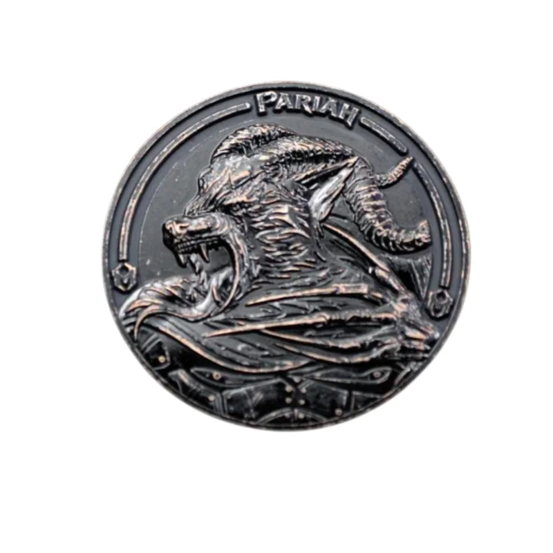 Heretic Knives Pariah Challenge Coin, Battleworn Black (H997-PB) Hit sprzedaży