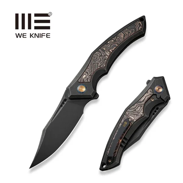 Obniżka ceny Nóż składany WE Knife Orpheus LE No 069/155 Black Titanium / Copper Foil CF, Black Stonewashed CPM 20CV (WE23009-3)