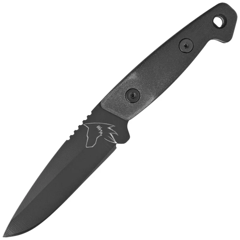 Turq Gear Wolf Drop Point Black G10 Full Cubic, HW Black, Cerakote Graphite Black Sleipner Wyprzedaż