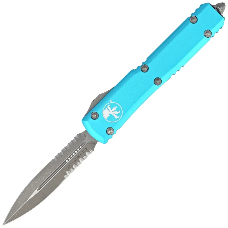 Okazja Microtech Ultratech D/E OTF Knife Turquoise Aluminum, Apocalyptic P/S M390 by Tony Marfione (122-11APTQ)