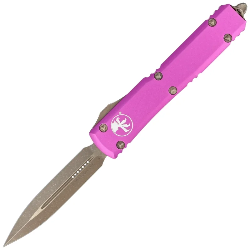 Zamów teraz Nóż automatyczny OTF Microtech Ultratech D/E Violet Aluminium, Bronzed Apocalyptic M390 by Tony Marfione (122-13APVI)