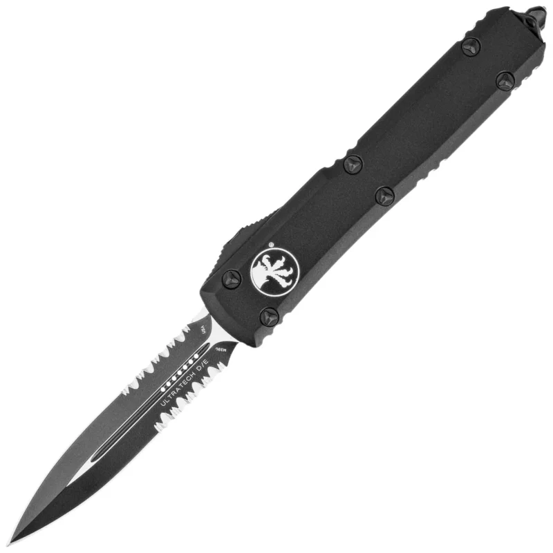 Microtech Ultratech D/E OTF Knife Black Aluminum, Tactical P/S M390 by Tony Marfione (122-2T) Ostatnia szansa