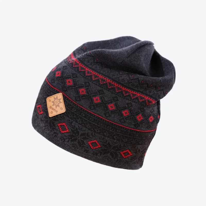 Wyprzedaż Kama Knitted 100% Merino Wool / Polycolon Band Beanie, Graphite (A143-111)