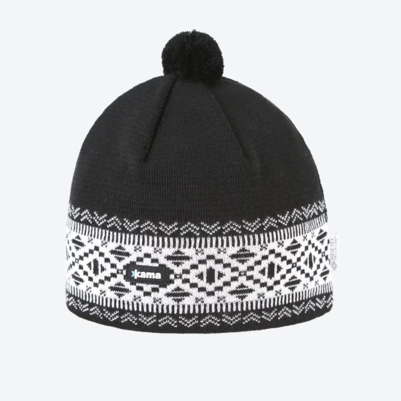 Czapka narciarska Kama Merino Wool Gore-Tex Infinium Windstopper, Black (AW74-110 ) Hit sprzedaży