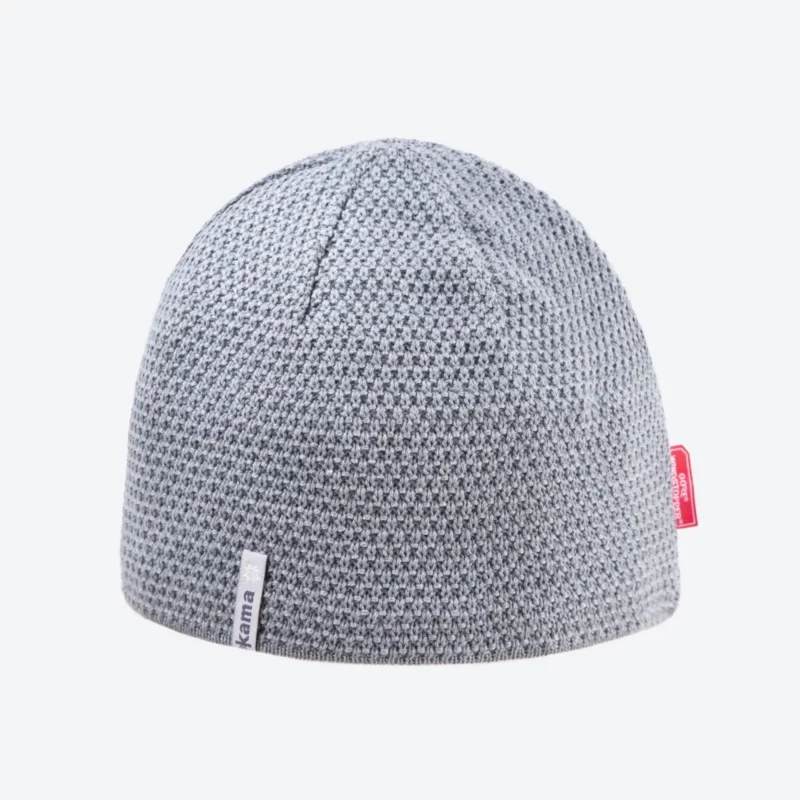 Kama Merino Wool/Acrylic Gore-Tex Infinium Windstopper Cap, Gray (AW62-109) Nowy