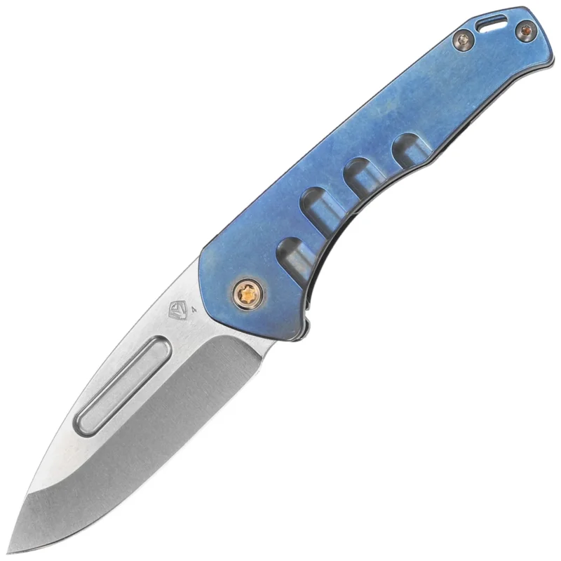 Nóż składany Medford Praetorian Slim D/P, Blue Titanium, Bronze HW/Clip, Tumbled S45VN by Greg Medford (MK2084TD-37A2-T1C1-Q4) Wyprzedaż