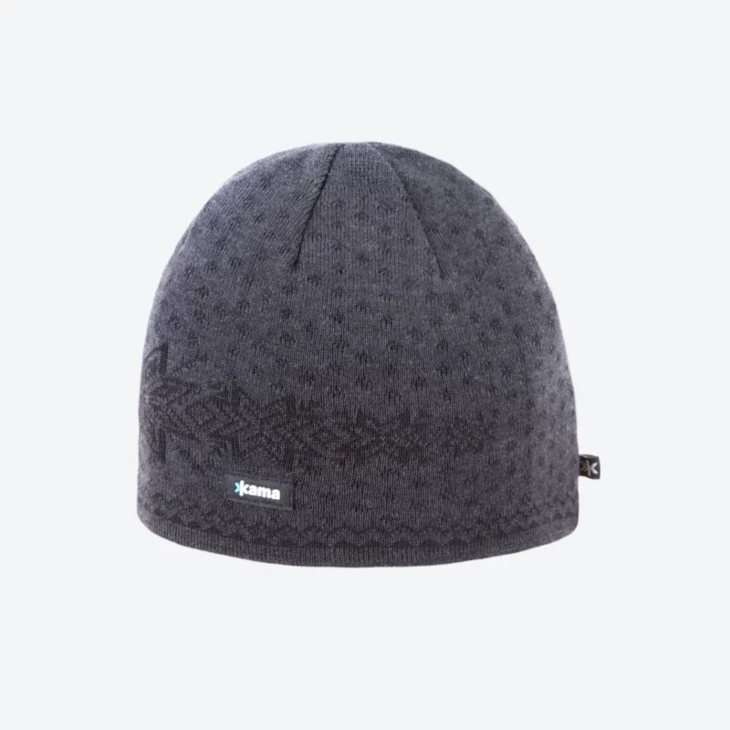 Kama Knitted 100% Merino Wool / Polycolon Band Beanie, Graphite (A128-111) Tylko dziś