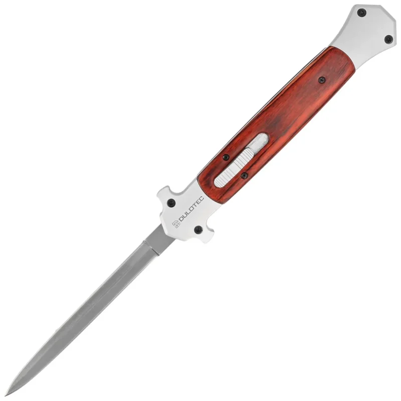 Nóż automatyczny Dulotec OTF Italian Stiletto Wood / Aluminium, Satin 3Cr13MoV (K186A-W) Szybka dostawa