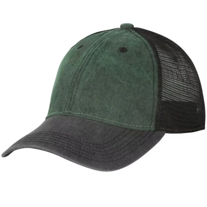 Ekspresowa dostawa Czapka z daszkiem Helikon Trucker Plain Cotton/Poliester Washed Dark Green/Washed Black