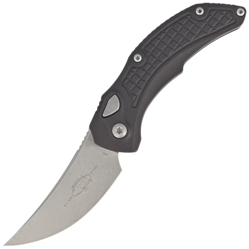 Microtech Brachial Black Aluminum, Apocalyptic by Bastinelli and Tony Marfione switchblade (268A-10AP) Sprawdź teraz