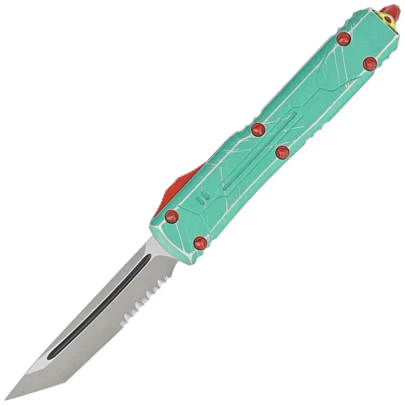 Nóż automatyczny OTF Microtech Ultratech T/E Bounty Hunter Signature Distressed Green Aluminium, Apocalyptic P/S M390 by Tony Marfione (123-11BH) Oferta czasowa