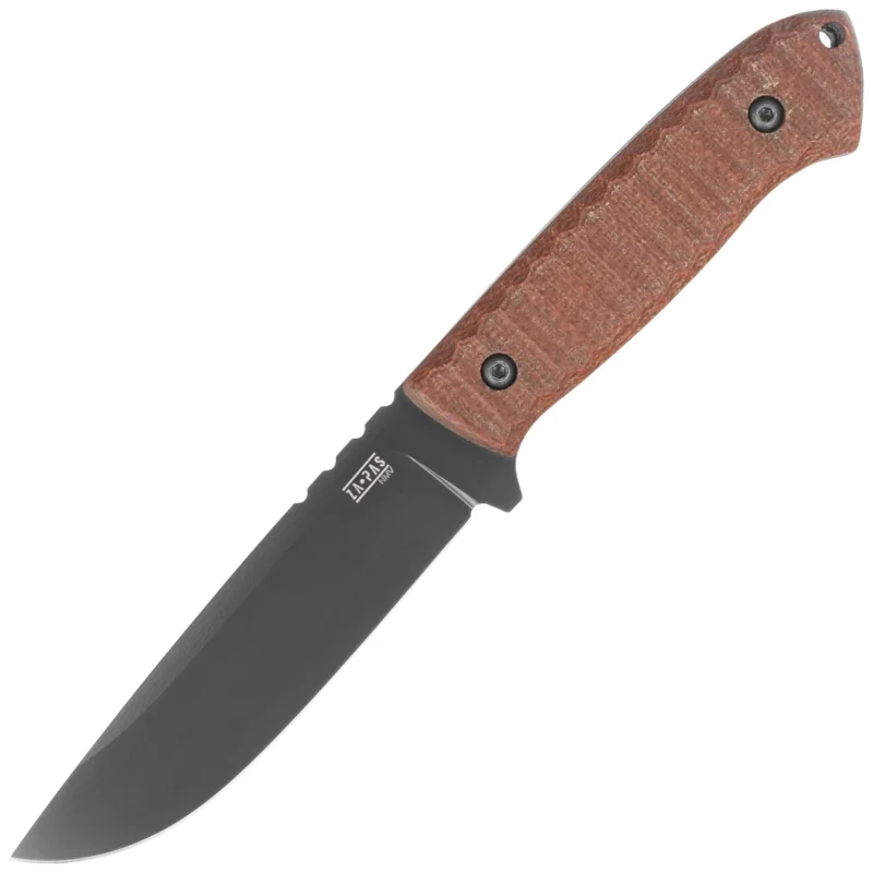 Szybka wysyłka Za-Pas Ultra Outdoor Brown Toxic Micarta, Black Cerakote NMV Knife