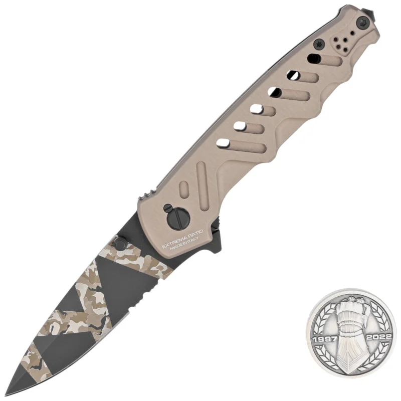 Nóż składany Extrema Ratio Caimano Nero N.A. Ranger LE No 073/250 Tactical Mud Aluminium, Geotech Camo N690 (04.1000.0166/BW/TM) Zniżka