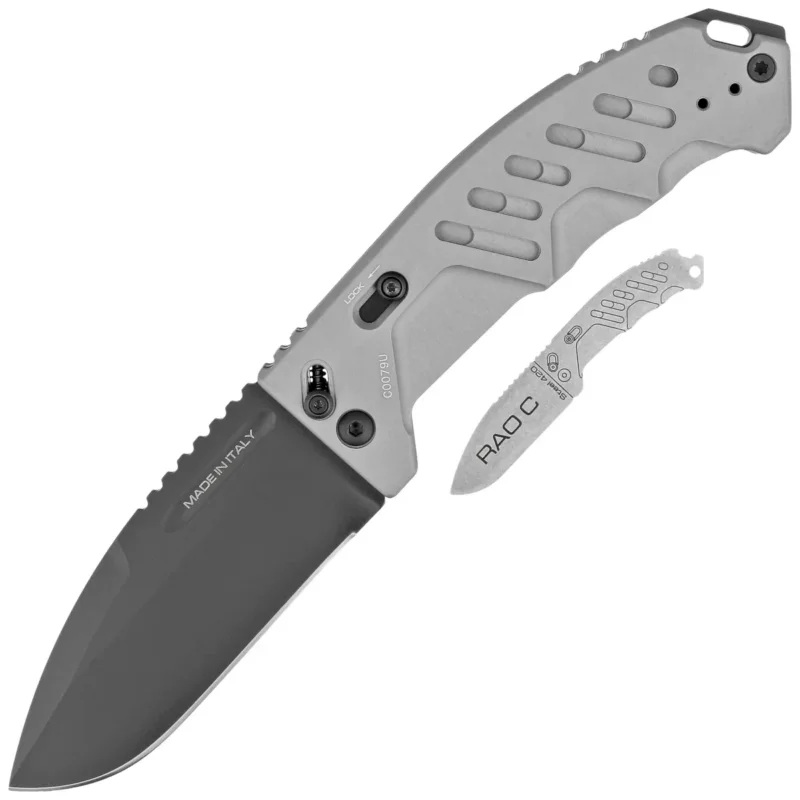 Szybka wysyłka Nóż składany Extrema Ratio RAO C Tactical Grey Aluminium, Black MIL-C N690 (04.1000.0176/BLK/GRY)