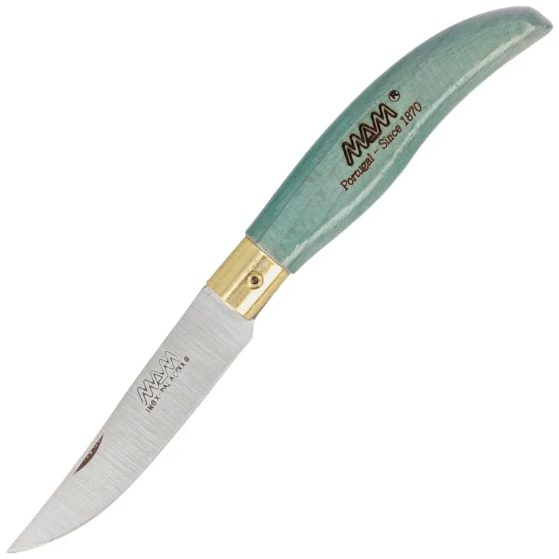 MAM Iberica S Knife Turquoise Beech Wood, Brass HW, Satin (2010-TU) Ostatnia szansa