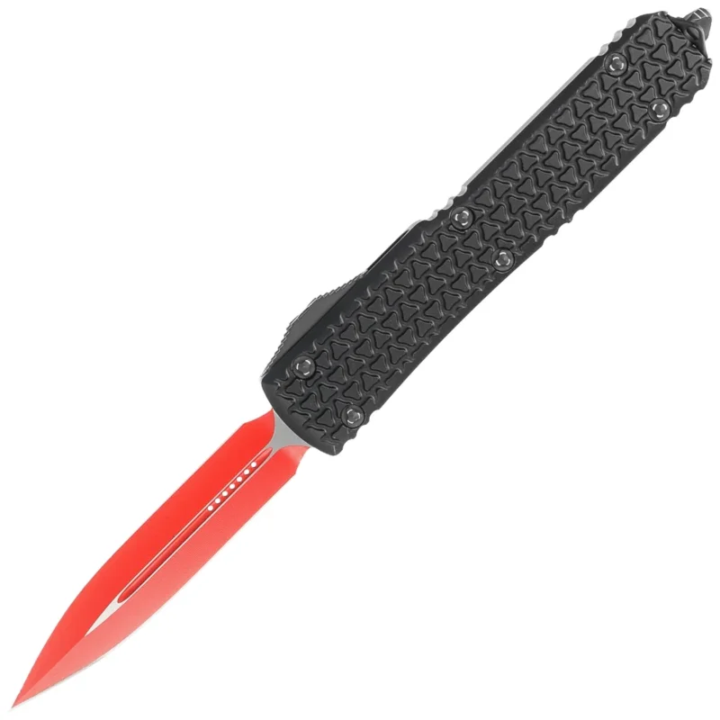 Microtech Ultratech D/E Sith Lord Signature OTF Knife Tri-Grip Black Aluminum, Red M390 by Tony Marfione (122-1SL) Popularny