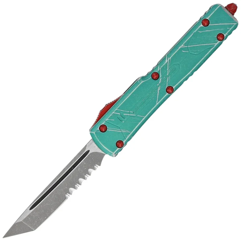 Oferta limitowana Microtech UTX-70 T/E Bounty Hunter Signature Distressed Green Aluminium, Apocalyptic P/S M390 (149-11BH)