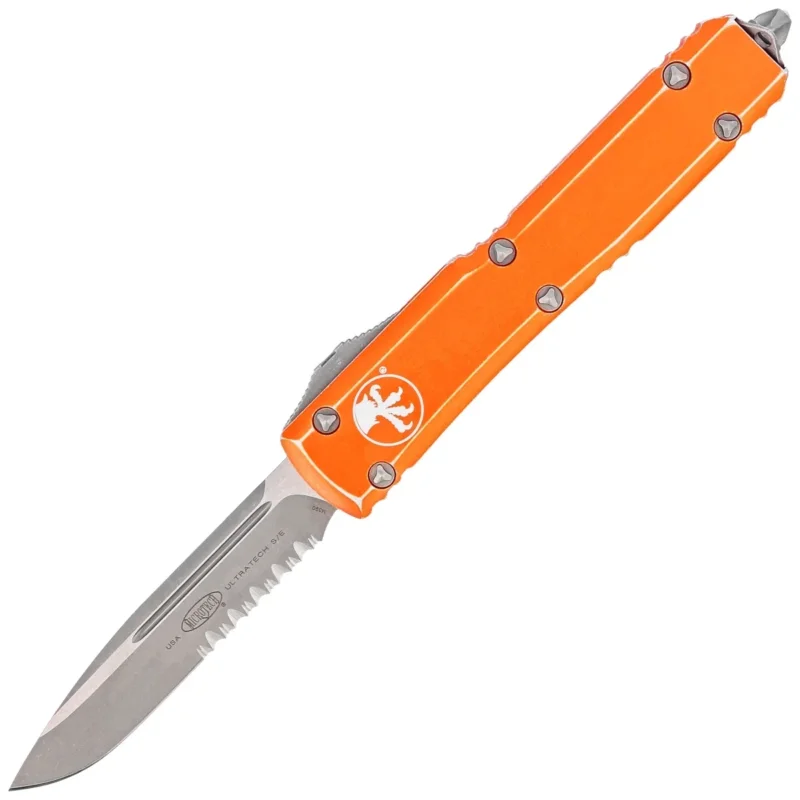 Okazja Microtech Ultratech S/E OTF Knife Distressed Orange Aluminum, Apocalyptic P/S M390 by Tony Marfione (121-11DOR)