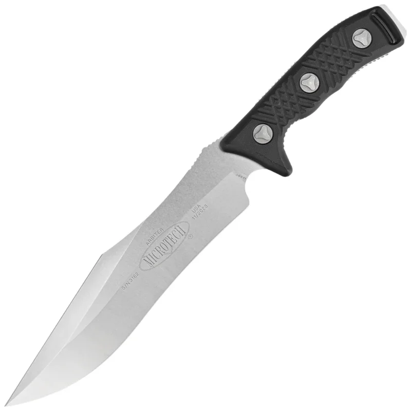 Szybka dostawa Nóż Microtech Arbiter S/E Black G10, Stonewashed M390 by Adam Marfione (104-10)
