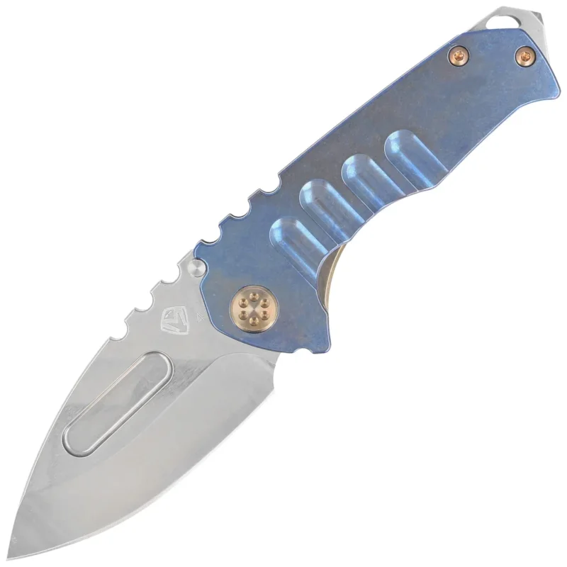 Rabat Nóż składany Medford Praetorian Genesis T Drop Point, Blue Titanium, Bronze HW, Std Clip, NP3 Breaker, Tumbled S45VN (MK029STD-37A1-T1CS-BN)