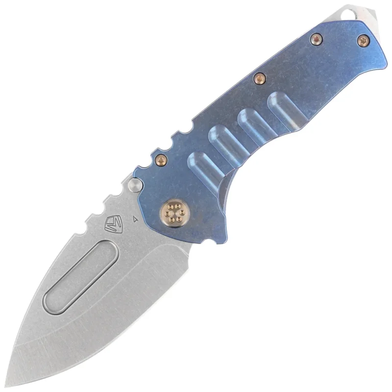 Wysoka jakość Nóż składany Medford Praetorian T DP Blue Titanium, Bronze HW/Clip, Tumbled S45VN by Greg Medford