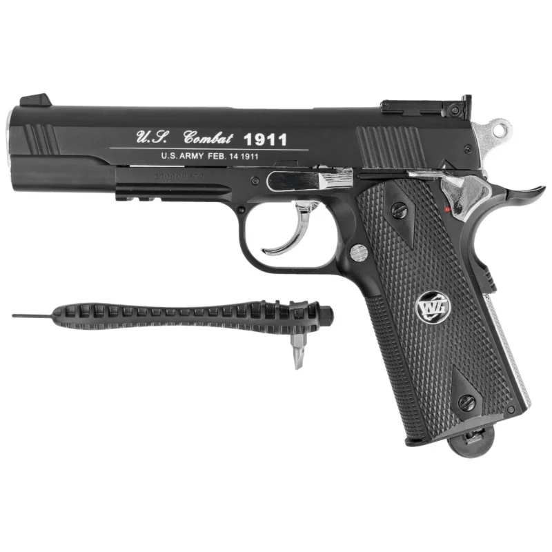 WinGun Colt 1911 U.S. Combat Black 4.5 mm air pistol, CO2 Rabat