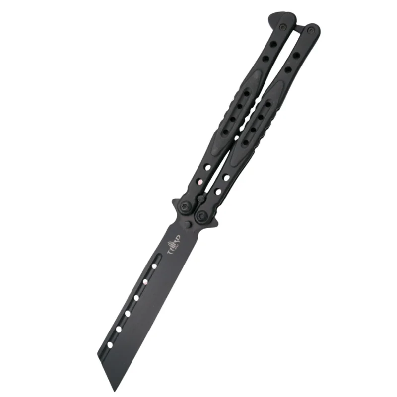 Nóż treningowy motylkowy Third Decor Habitat Balisong Black Stainless Steel, Black 420 (K2823X) Łatwy zwrot