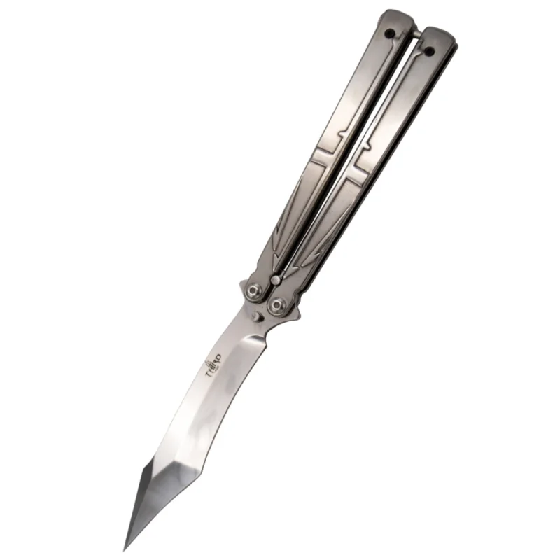 Najlepsza cena Third Balisong Decor Habitat Grey Stainless Steel, Chrome 420 Butterfly Knife (K2805CR)