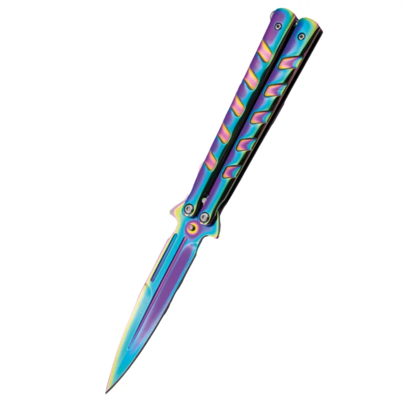Nóż motylkowy Third Decor Habitat Balisong Rainbow Stainless Steel, Rainbow 420 (16100W) Ograniczona ilość