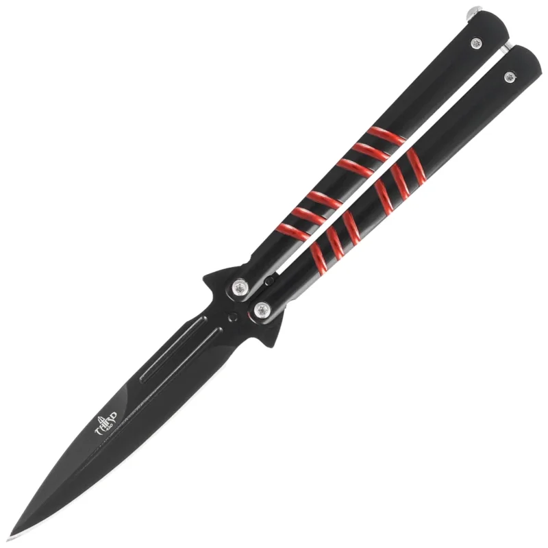 Oferta czasowa Nóż motylkowy Third Decor Habitat Balisong Black/Red Stainless Steel, Black 420 (16070R)