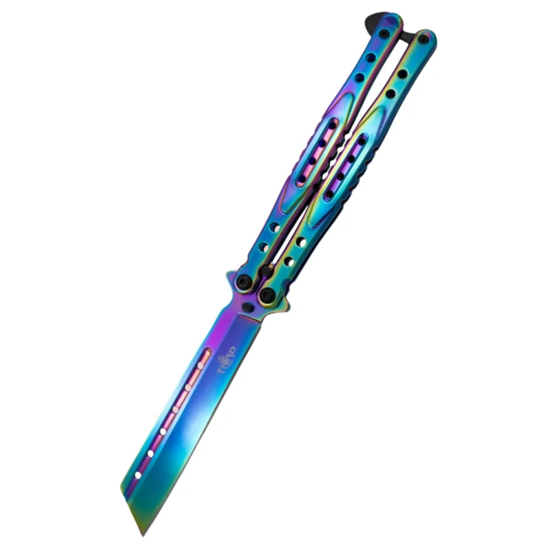 Rabat Nóż motylkowy Third Decor Habitat Balisong Bright Rainbow Stainless Steel, Bright Rainbow 420 (K2823W)
