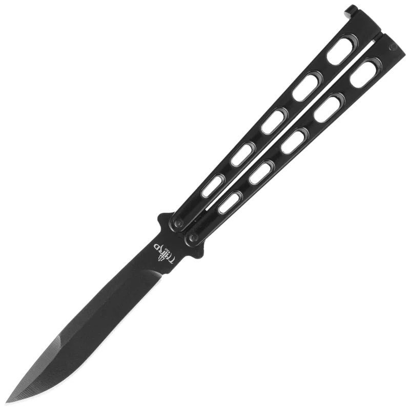 Wyjątkowa oferta Nóż motylkowy Third Decor Habitat Balisong Black Stainless Steel, Black 420 (K2919N)