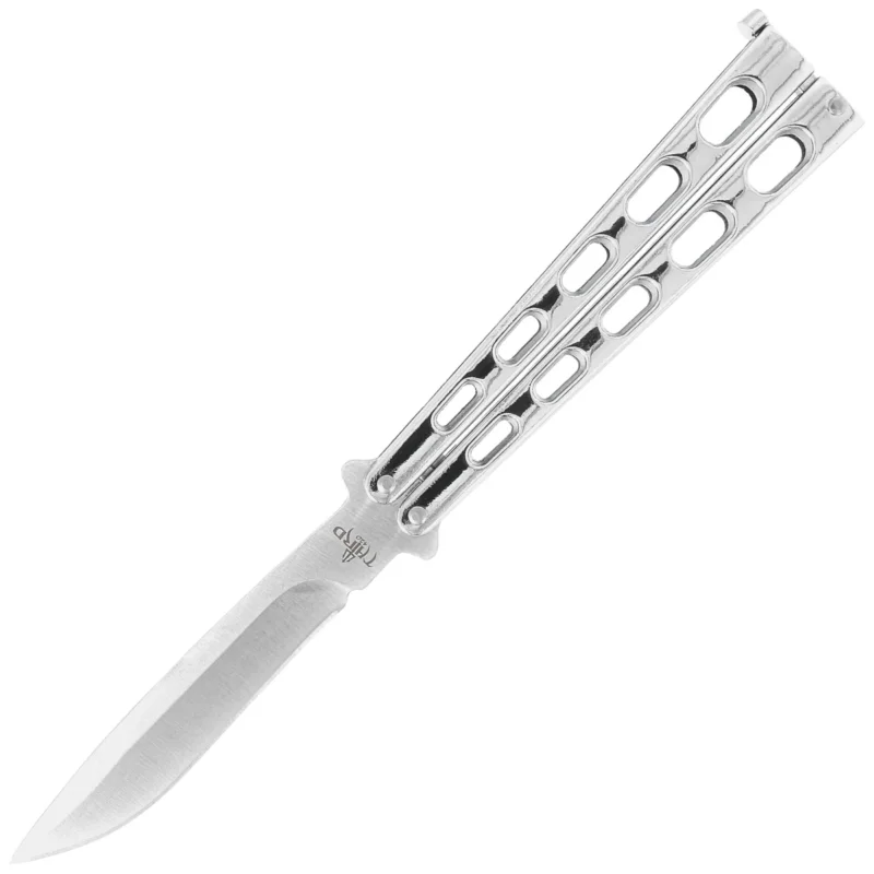 Third Decor Habitat Balisong Silver Stainless Steel, Satin 420 Butterfly Knife (K2919B) Tylko dziś