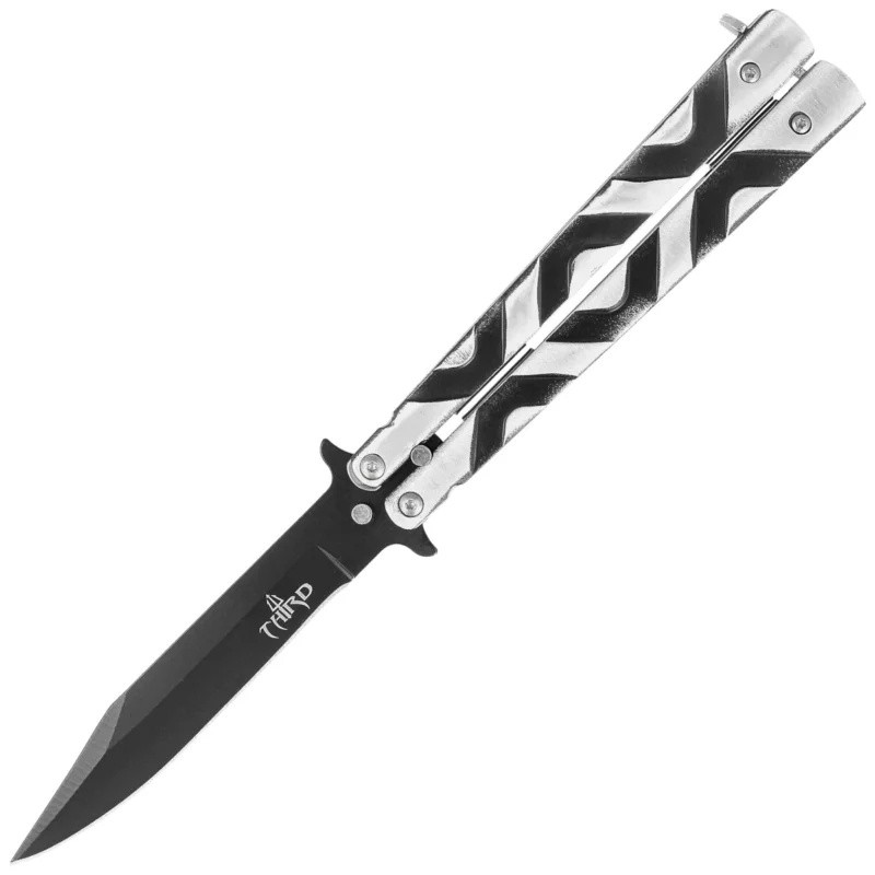 Nóż motylkowy Third Decor Habitat Balisong Grey/Black Aluminium, Black 420 (12313) Oferta
