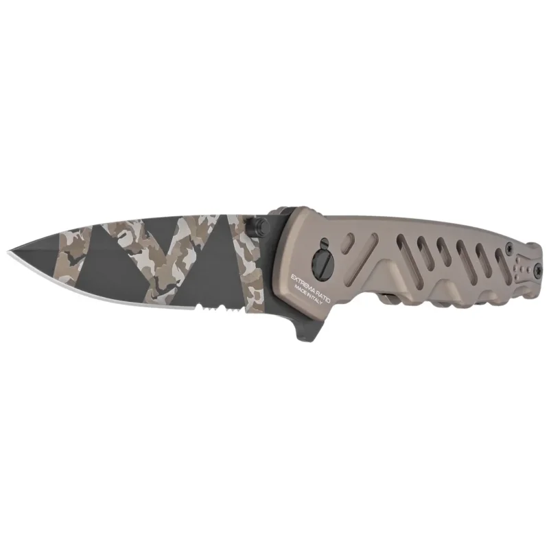Nóż składany Extrema Ratio Caimano Nero N.A. Ranger LE No 005/250 Tactical Mud Aluminium, Geotech Camo N690 (04.1000.0166/BW/TM) Bezpieczna płatność