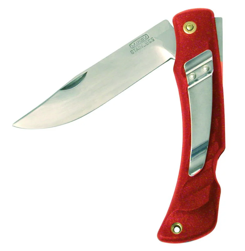 Wysoka jakość Mikov Crocodile Red ABS Folding Knife, Mirror 420 (243-NH-1 CLIP/RED)