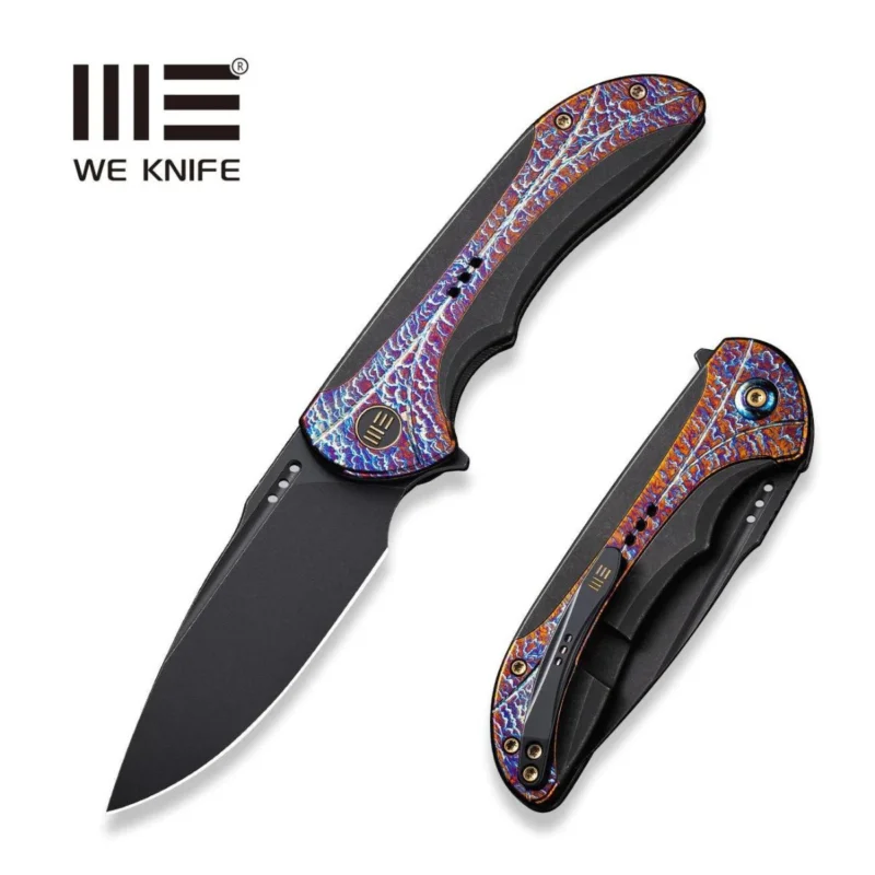 Nóż składany WE Knife Equivik Black/Flamed Titanium, Black Stonewashed CPM 20CV (WE23020-2) Oferta limitowana